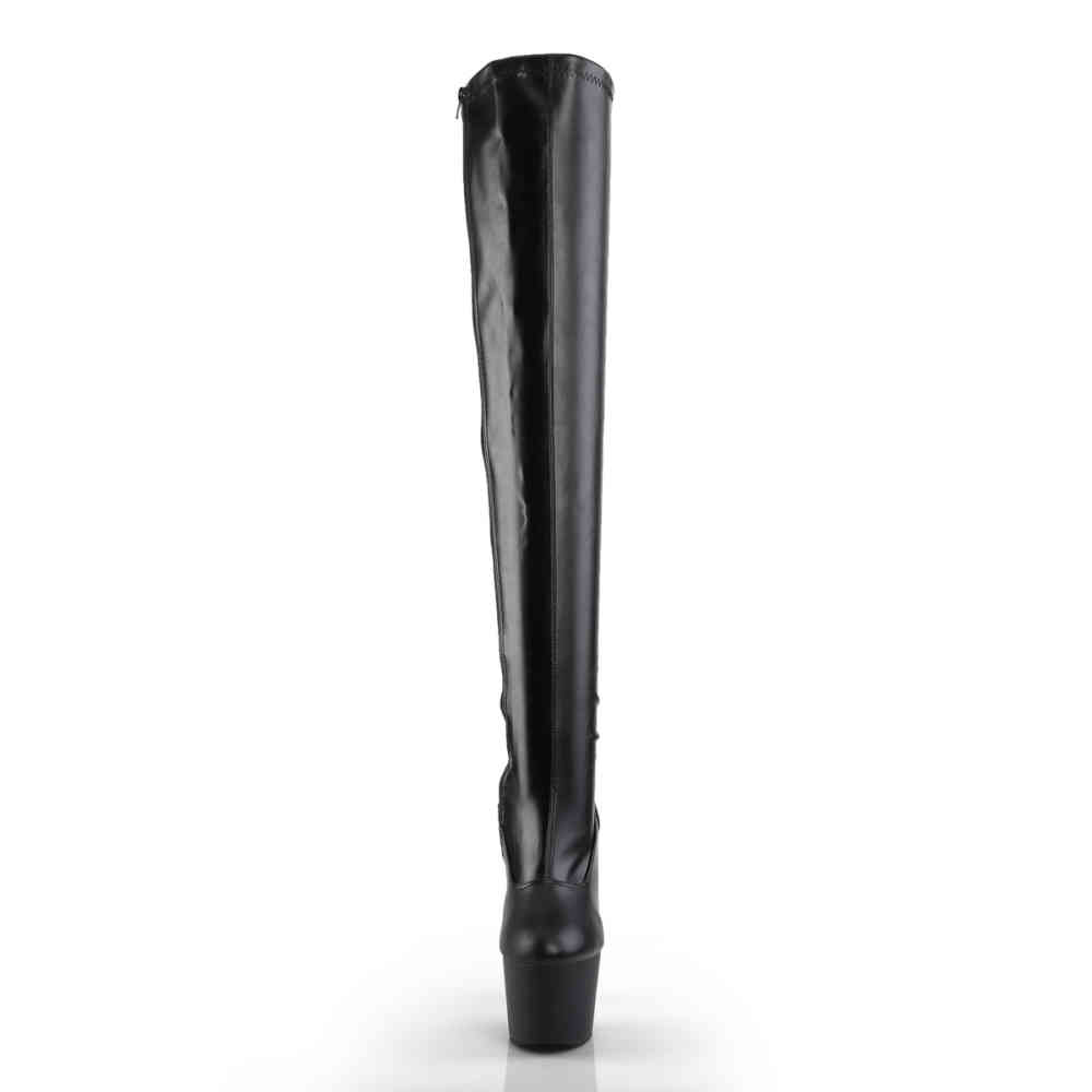Pleaser - ADORE-3000 Plateau Overknee Laarzen - Paaldans schoenen - Zwart